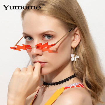 YUMOMO steampunk sunglasses ladies frameless street fashion trend sunglasses